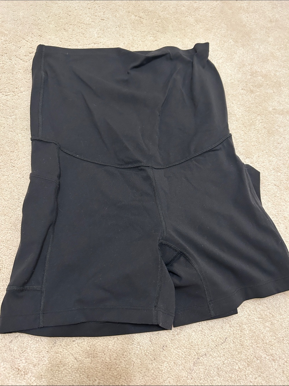 CRZ maternity black biker shorts